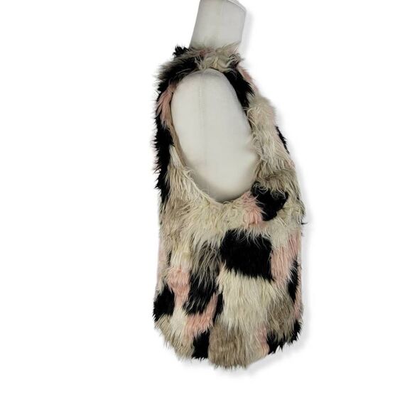 Say What sleeveless Faux Fur Vest Multi Colored Large Juniors - Picture 2 of 5